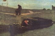 Vincent Van Gogh Peat Boat with Two Figures (nn04) Spain oil painting reproduction